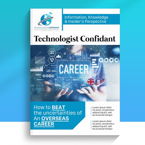 Creative, futuristic and attention grabbing magazine cover reflecting UK's technology career Design by cemerbas