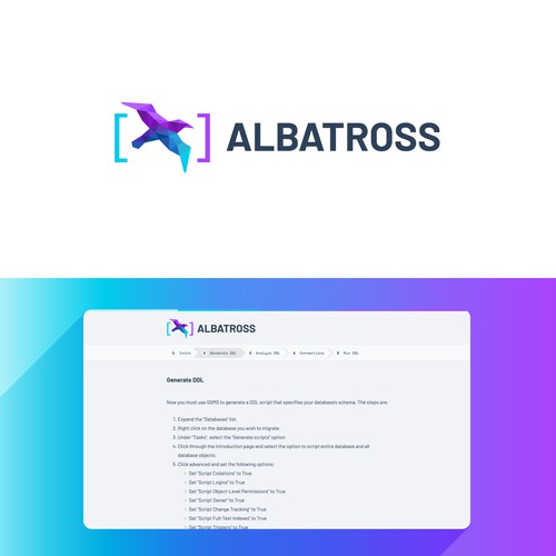 Create a logo for Albatross, a database migration tool. Design réalisé par eshtiyak™