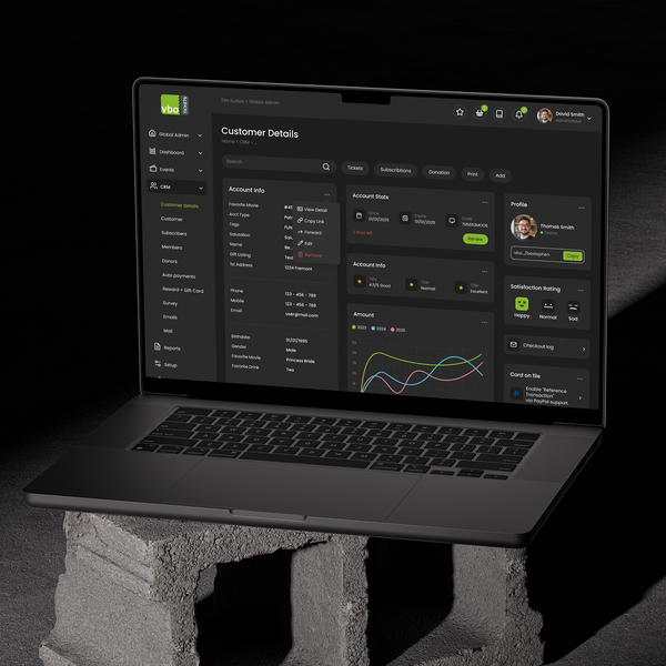 Admin backend of SaaS app