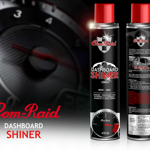 Product Label Design for AEROSOL CAN DASHBOARD SHINER SPRAY Design by Iano Designer