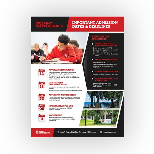 Design an eye-catching admission calendar flyer Design by Alphabet ♥