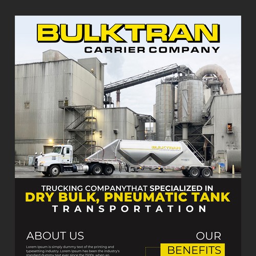 Trucking company marketing flyer Design by websmartusa