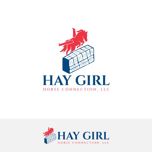 High flying horse showing athleticism - Go GET THEM ATTITUDE to sell Hay on website Design by dypmind