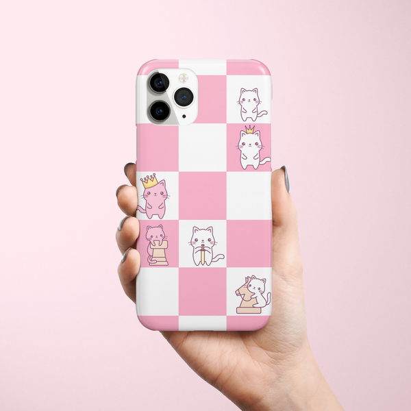 Phone case design with kawaii chess