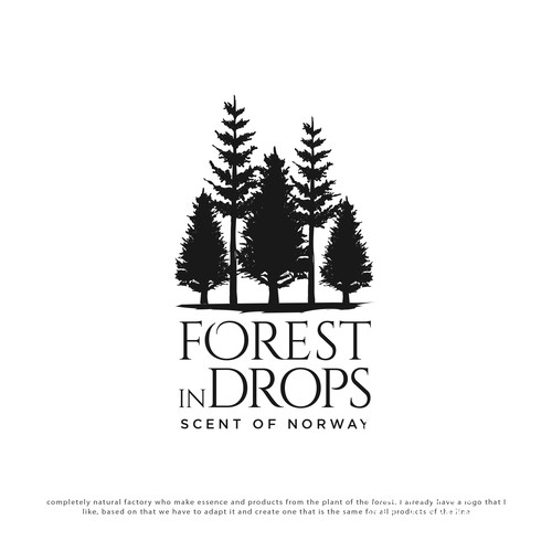 enhances the logo of FOREST IN DROPS make it adapt for all line products Réalisé par Distinguish♐︎