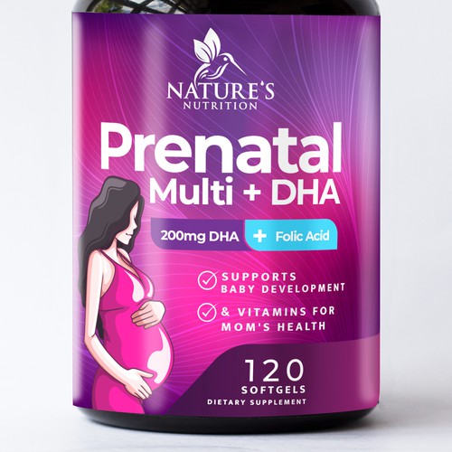 Prenatal Vitamins Label Design needed for Nature's Nutrition Réalisé par R O S H I N