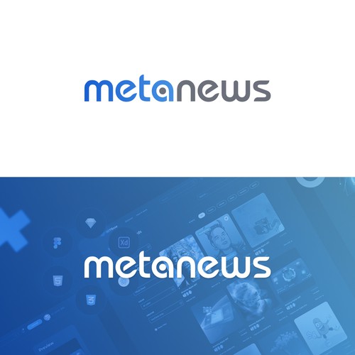 Design a logo for a web3 News platform called MetaNews Design by Gaile Caceres