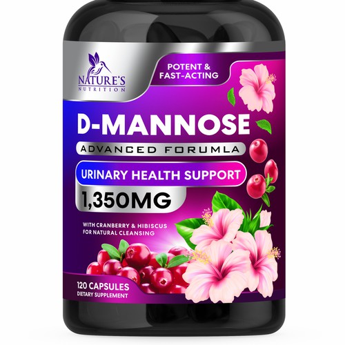 Colorful D-Mannose Design Needed for Nature's Nutrition Design réalisé par GenScythe