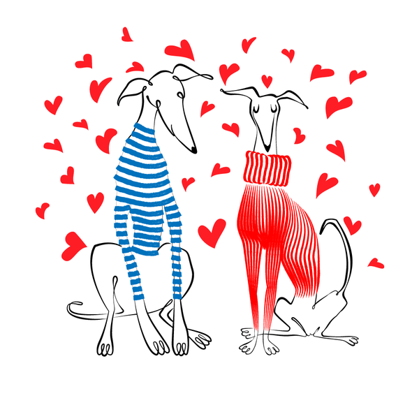 Dog Illustration - Whippet Breed for Female Dog Owners