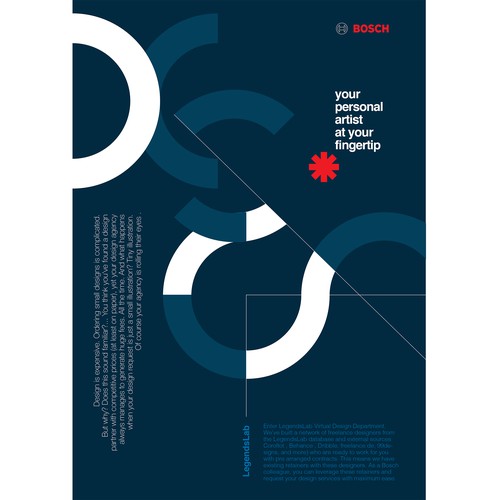 Flyer design for BOSCH; progressive service offering Design by Olivier Darbonville