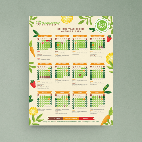 Designs | Earthy school calendar | Postcard, flyer or print contest
