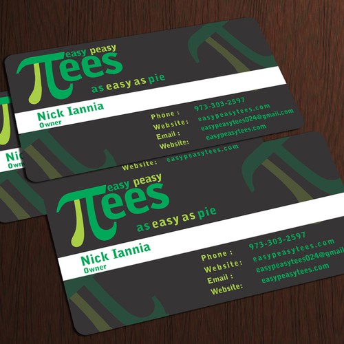 Business Card for Easy Peasy Tees Design by Jenzelei™