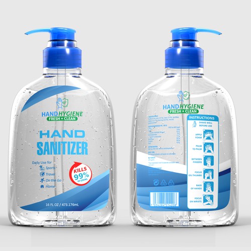 Hand Sanitizer Product Label / Logo Design Design by Windmill Designer™