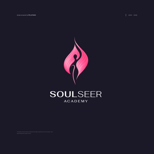 Streamlined ‘iconic’ logo for a spiritual development academy. Design by FF3 ˢᵗᵘᵈⁱᵒ