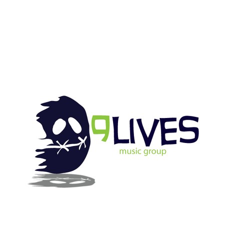 9 Lives Music Group Record Label LOGO Design by cadmium red