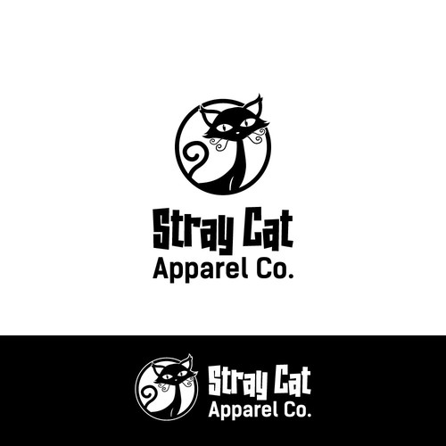 Logo for Stray Cat Apparel Co. - Clothing brand that donates 100% to saving cats! Design by raven09
