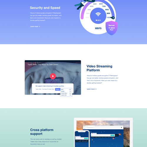  page design for proxy site ( FilterBypass.me )  page design contest