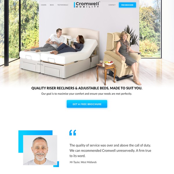 Clean Webdesign for High-End Mobility Furniture Company