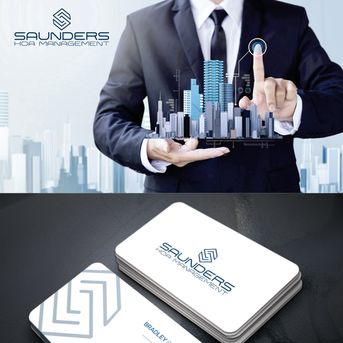 Modern Clean Logo for High Tech Real Estate Management Firm. Design by memindlogo