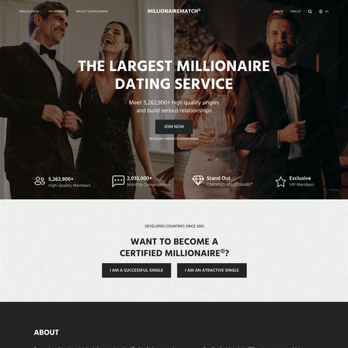 Designs | Need a very luxury design for our dating site homepage | Web ...