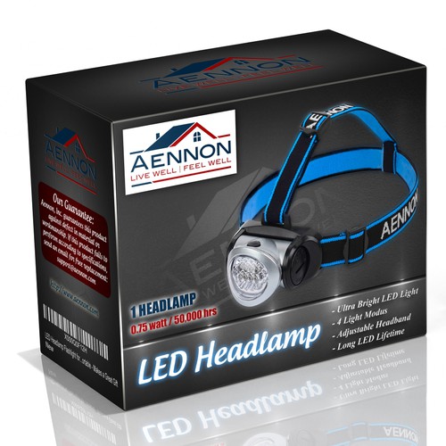 Create A Led Headlamp Flashlight Packaging Design To Be Seen All