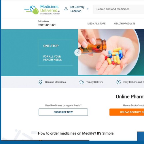 logo for online pharmacy medicinesdelivered.ie Design by RC22