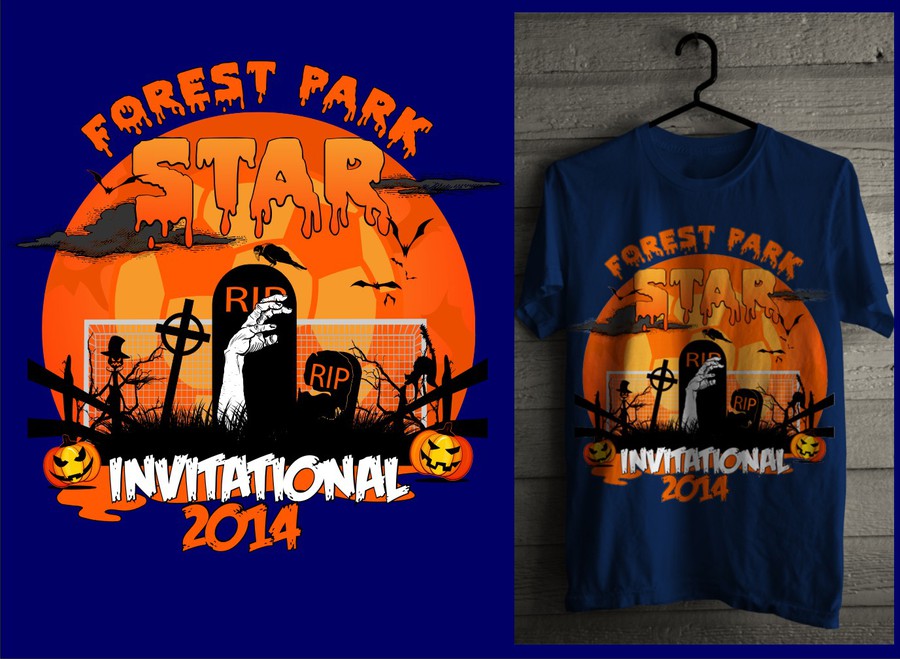 Halloween themed soccer tournament Tshirt contest