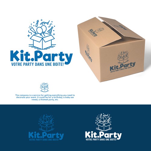 Design a fun logo for a businees offering a party in a box! Design by AdryQ