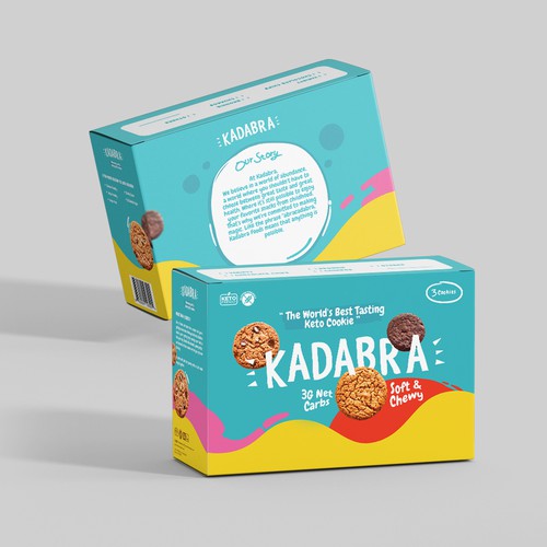 Box design for a fun and magical keto cookie brand Diseño de #hjp