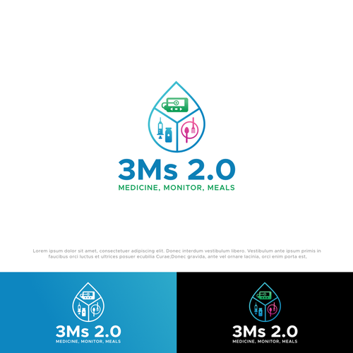 Logo for National Type 1 Diabetes Behavioral Health Research Study “3Ms 2.0” Design by AjiCahyaF