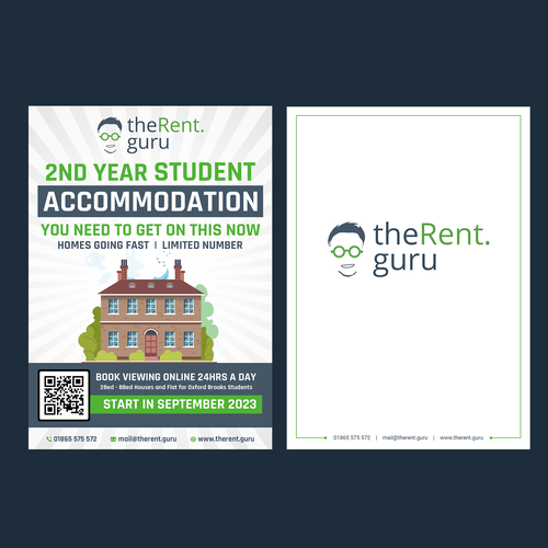 A5 Student Accommodation Flyer Design by Kristycreations