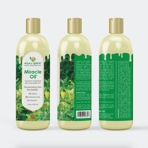 Label for Miracle Oil Design by emmafoo