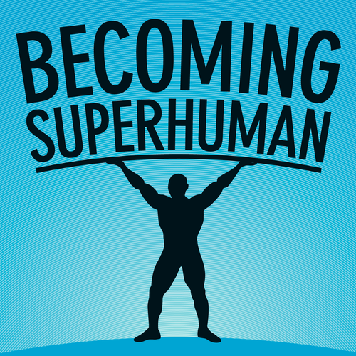 "Becoming Superhuman" Book Cover Diseño de ffvim