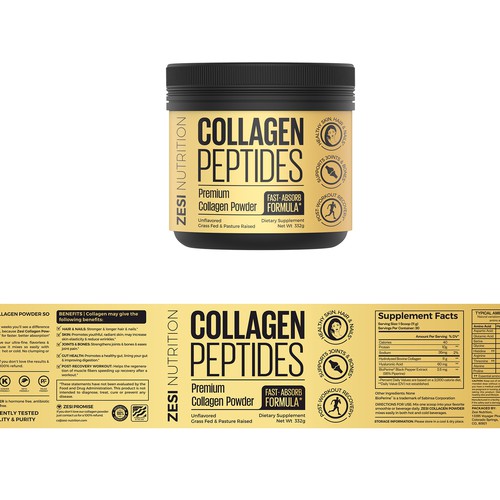 Design an attention grabbing, modern label for our collagen supplement Design by Imee008