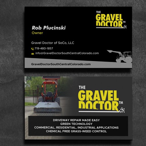 I need a powerful business card for my environmentally friendly driveway services business! Design by conceptu