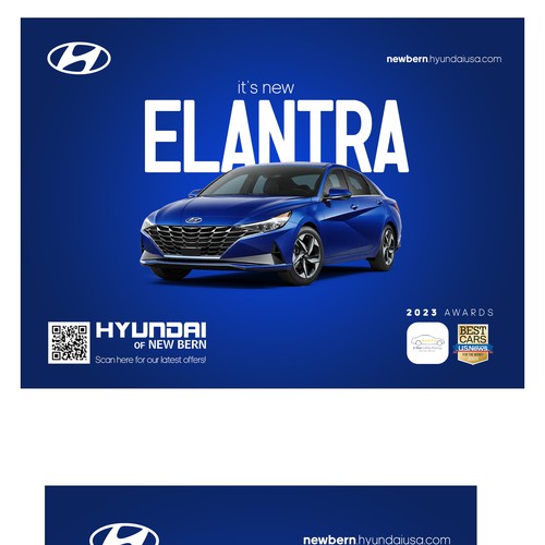 Flyer for Hyundai car dealership showing off the new Palisade and Elantra Design by Trifecta Design