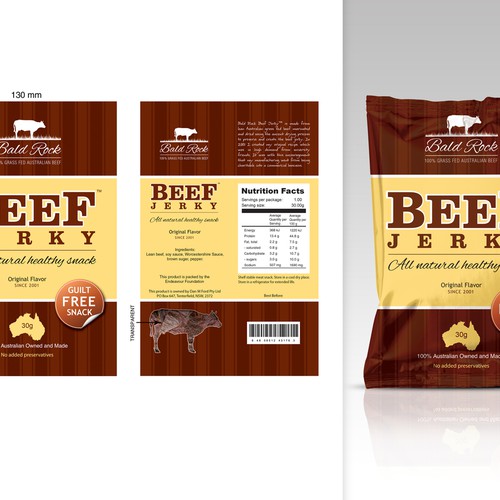 Beef Jerky Packaging/Label Design Réalisé par g3mrk