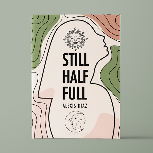 Self-Love, Positivity, healing through heartbreak Minimal Modern Poetry book cover design Ontwerp door janetatwork