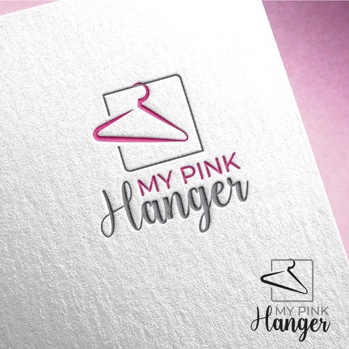 Stylist in Need of Iconic Pink Hanger Logo-ontwerp door Digitalum