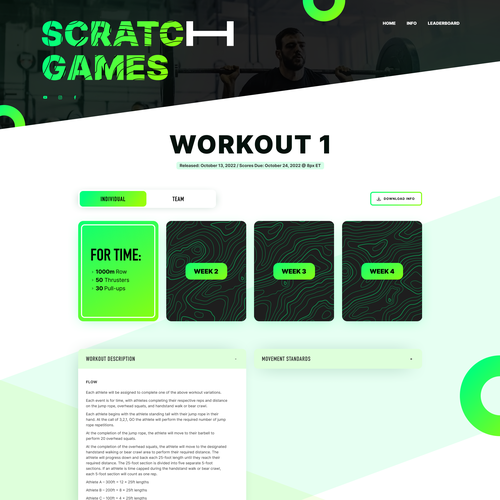 Functional Fitness Online Competition Website | Scratch Games Design by Wybex