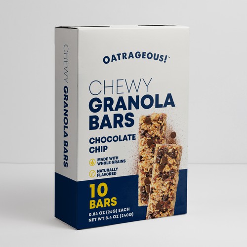 DESIGN EYE-CATCHING PACKAGING FOR CHOCOLATE CHIP CHEWY GRANOLA BARS! Design by #hjp