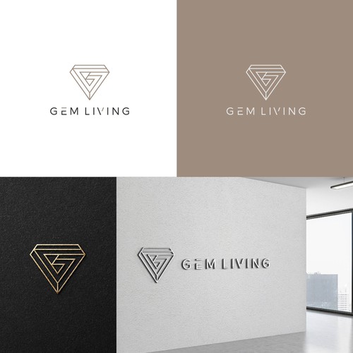 Geometrical, minimalist, modern brand design for Gem Living Design by FAVEO®