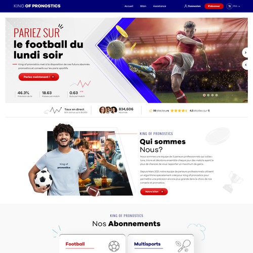 Gewinner des Wettbewerbs „Design de site web pour notre société ayant pour domaine les paris sportifs.“ in der Kategorie WordPress-Theme-Design von OMGuys™