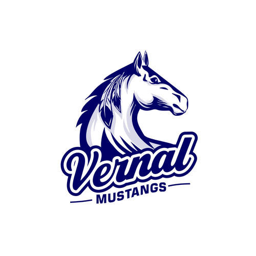 Middle school mustang logo cool enough for your kid to wear Design by samsoel