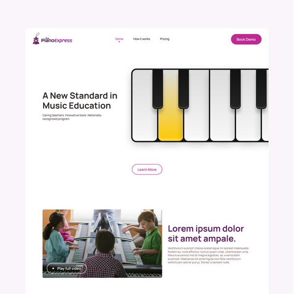 Webpage for a music school