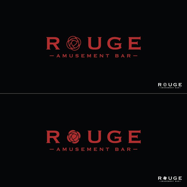 Rouge amusement bar Logo design 
