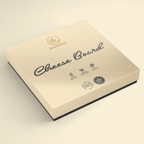 Elegant Bamboo Cheese Board Retail Package Product packaging contest