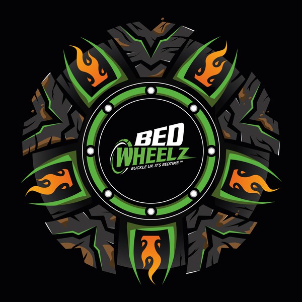 Bold Сartoon Monster Truck Wheel.