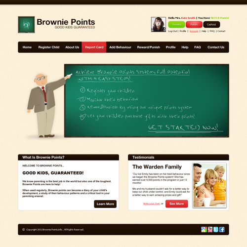 New website design wanted for Brownie Points Réalisé par Batz