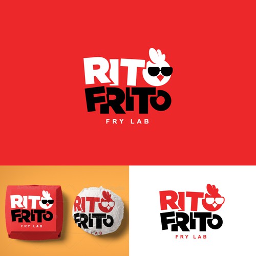 Fried Chicken Restaurant Logo RITO FRITO Design by CU4TRO ™